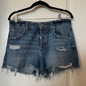 Cotton On Distressed Denim Shorts Raw Hem Size 8